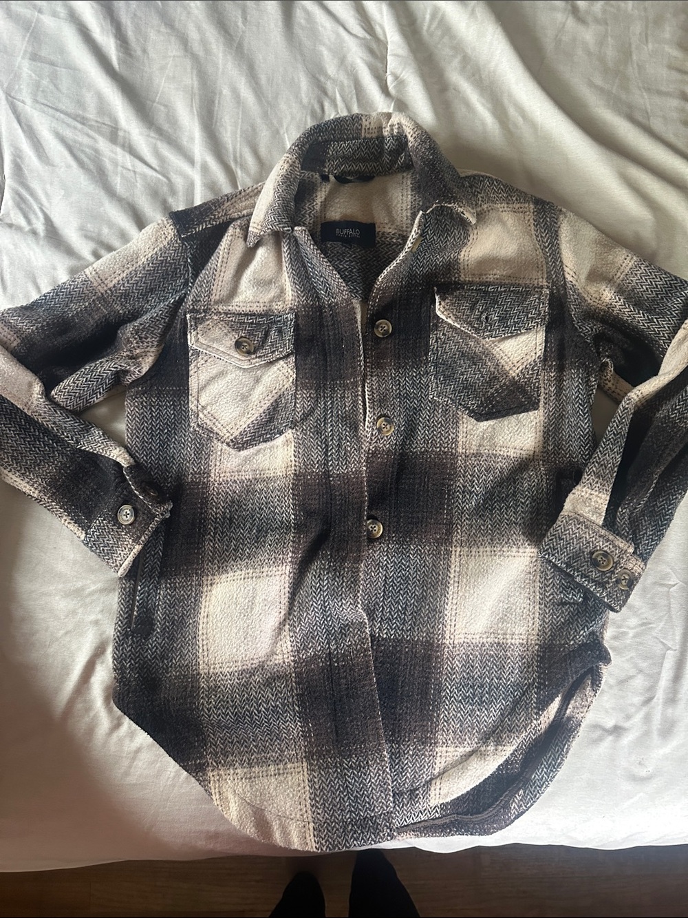 Buffalo David Bitton Black & Cream Plaid Shacket